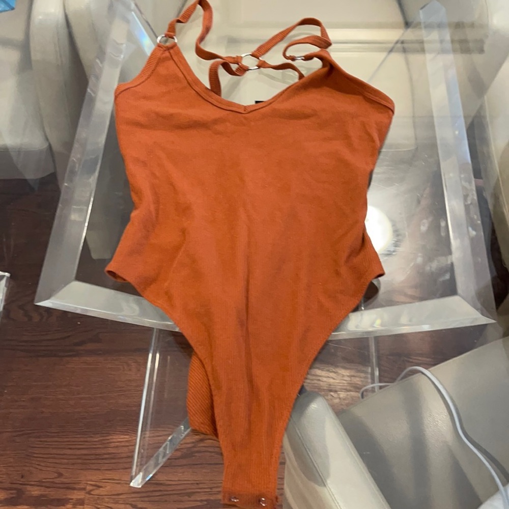 Forever 21 Medium Rust with racer back circle bodysuit